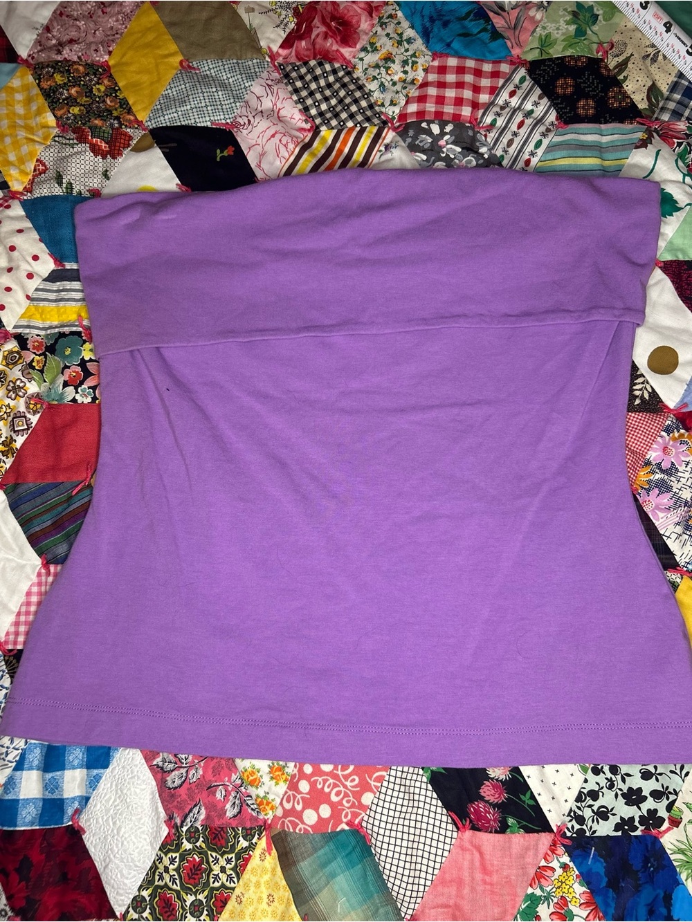 Purple Strapless tube Top